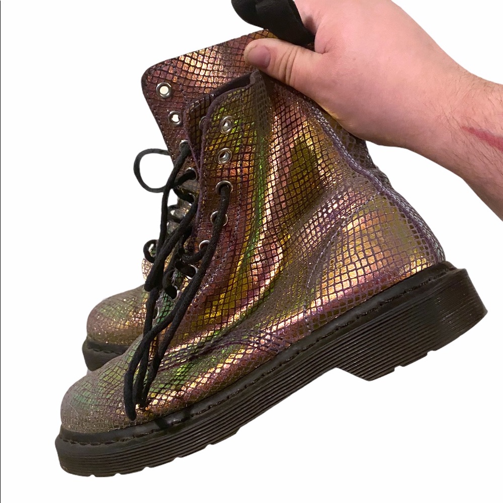 Iridescent dr marten pascal boots
